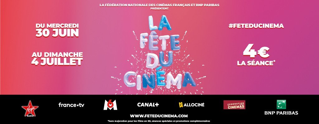 actualité Du mercredi 30 juin au dimanche 04 juillet : LA FÊTE DU CINÉMA